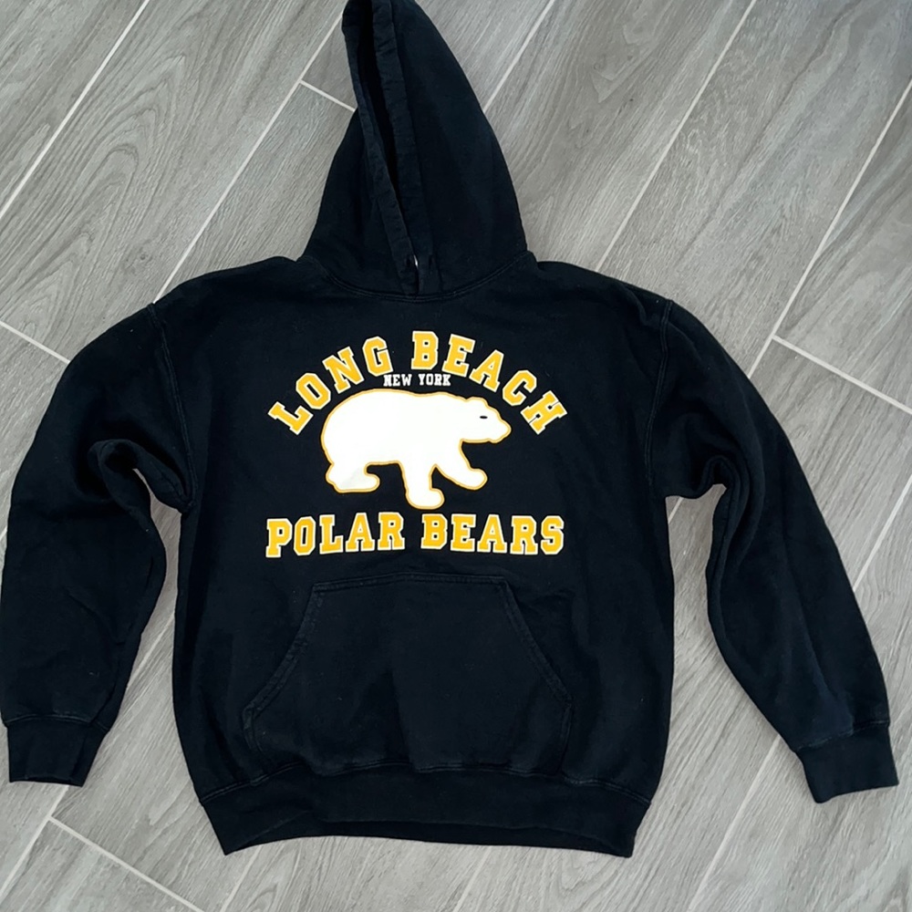 Long Beach New York Polar Bear Make A Wish Super Bowl Splash Hoodie Sz Medium